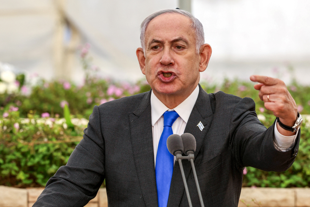 Thủ tướng Israel Benjamin Netanyahu phát biểu tại Tel Aviv tháng 6/2024. Ảnh: AFP