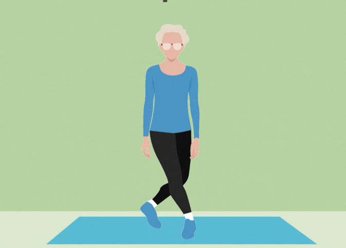 Động tác bước chéo ngang.