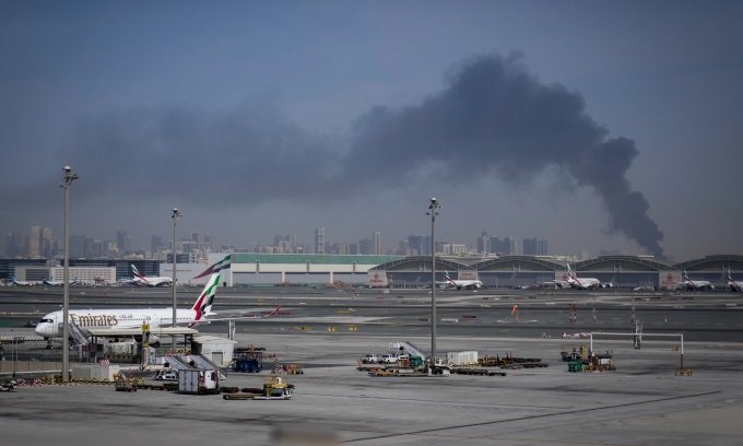 Sân bay Quốc tế Dubai của UAE hôm 1/3. Ảnh: AP