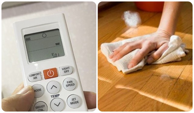 Sử dụng điều hòa ở chế độ hút ẩm (Dry) giúp khắc phục tình trạng nồm ẩm.