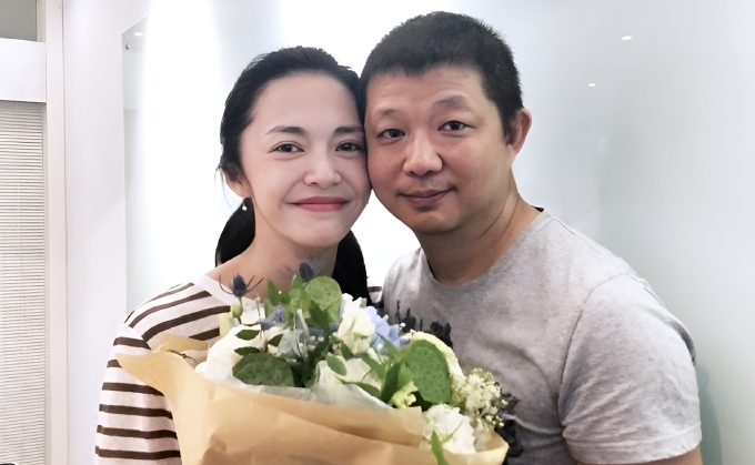 Diễn viên Diêu Thần và chồng, Tào Úc. Ảnh: Weibo