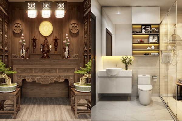Bàn thờ là nơi linh thiêng trong nhà, nên gia chủ đặc biệt phải lưu ý: tuyệt đối không nên kê bàn thờ gần khu vực nhà tắm, nhà vệ sinh.
