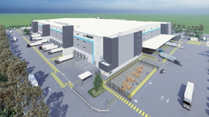 Ảnh mô phỏng trung tâm hoàn tất đơn hàng bằng robot của Amazon tại bang Queensland. Ảnh: Amazon