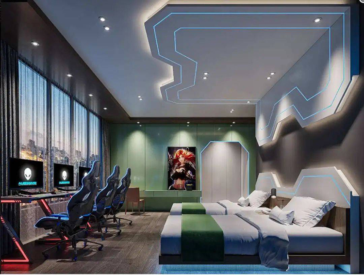Một phòng khách sạn dược quảng cáo của chương trình phòng học trực tuyến tại khách sạn Suning Universal, thành phố Nam Kinh, tỉnh Giang Tô. Ảnh: qq