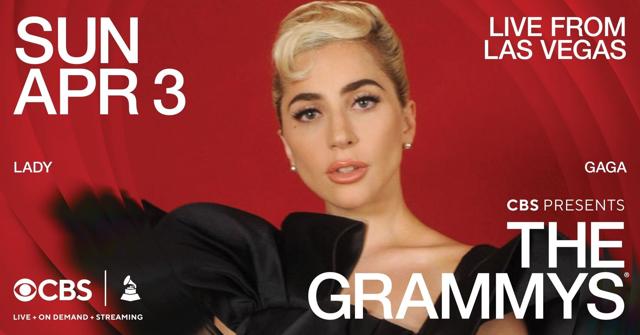 CBS - đơn vị phát sóng Lễ trao giải Grammy 2022 thông báo Lady Gaga sẽ biểu diễn ở sự kiện trên Twitter, ngày 1/4. Ảnh: CBS