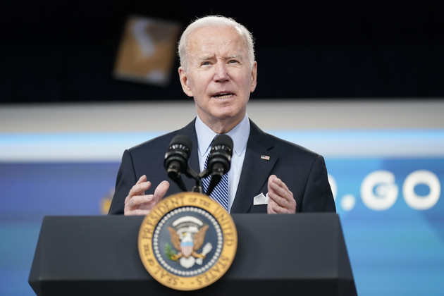Tổng thống Mỹ Joe Biden phát biểu tại Nhà Trắng hôm 30/3. Ảnh: AP.
