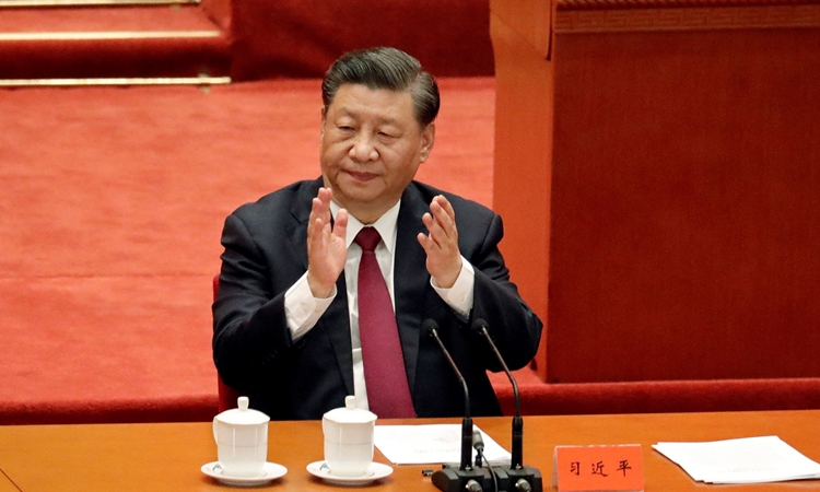 Chủ tịch Trung Quốc Tập Cận Bình tại Đại lễ đường Nhân dân ở Bắc Kinh hôm nay. Ảnh: Reuters.