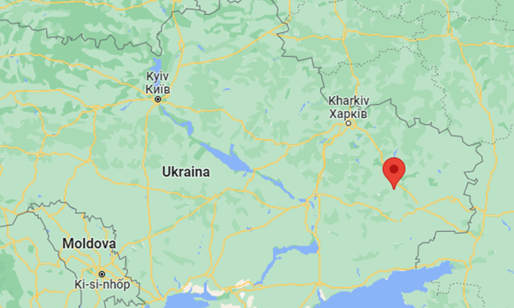 Vị trí thành phố Kramatorsk (màu đỏ), ở tỉnh Donetsk, miền đông Ukraine. Đồ họa: Google Maps.