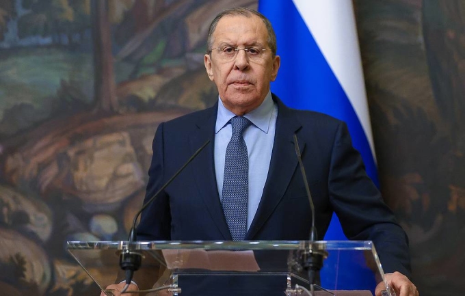 Ngoại trưởng Nga Sergei Lavrov trong buổi họp báo tại Moskva ngày 18/1. Ảnh: TASS.