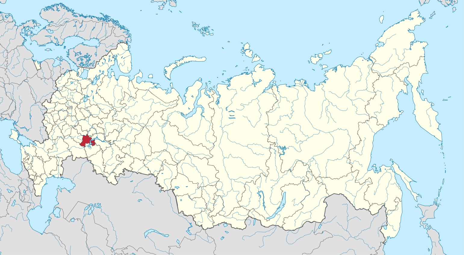 Vị trí vùng Ulyanovsk của Nga (màu đỏ). Đồ họa: Wikipedia.