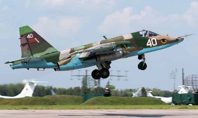 Cường kích Su-25 Belarus diễn tập tại Nga năm 2016. Ảnh: Jetphotos.