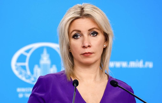 Phát ngôn viên Bộ Ngoại giao Nga Maria Zakharova tại cuộc  họp báo ở Moskva hồi tháng 2. Ảnh: TASS