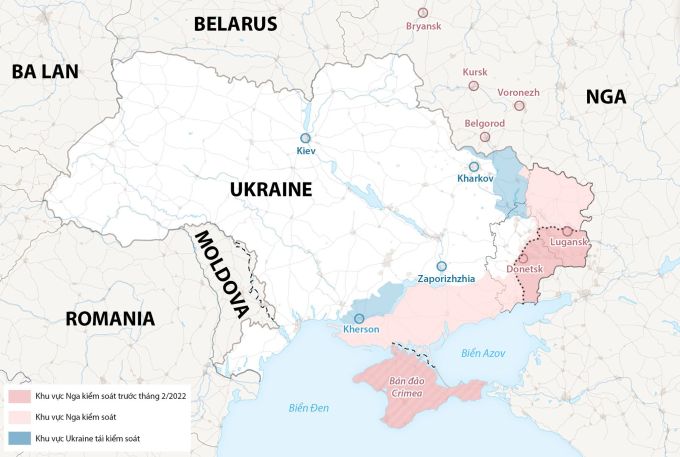Cục diện chiến sự Ukraine. Đồ họa: Washington Post