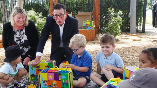 Victorian Premier Daniel Andrews at Banyan Fields Child & Family Centre. David Crosling