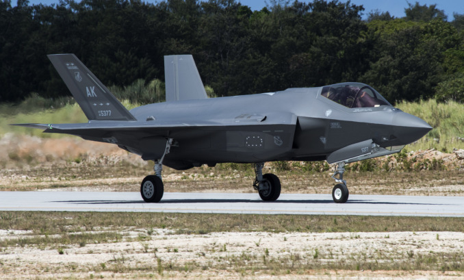 Tiêm kích F-35A Mỹ diễn tập tại đảo Guam trên Thái Bình Dương hồi năm 2021. Ảnh: Không quân Mỹ