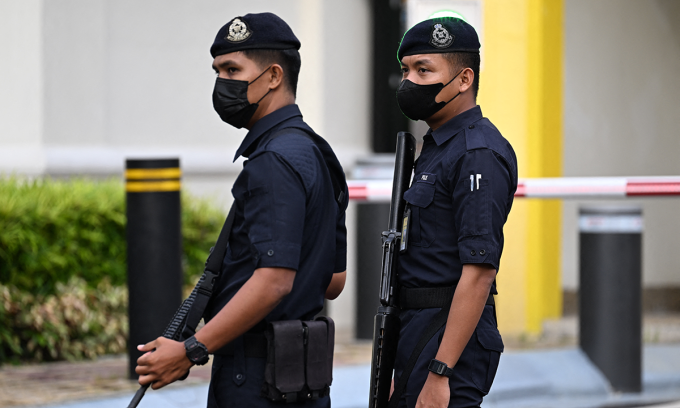 Cảnh sát Malaysia tuần tra tại Kuala Lumpur tháng 11/2022. Ảnh: AFP