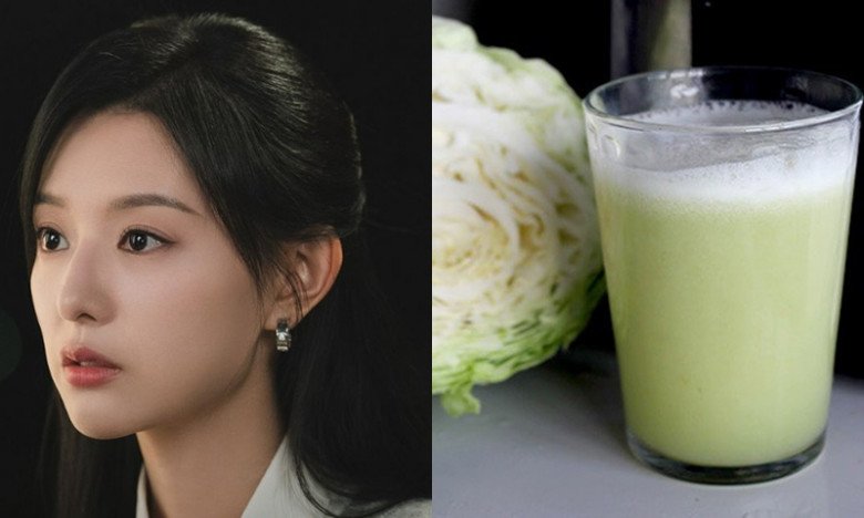 Nữ diễn viên Kim Ji Won dưỡng da bằng cách uống nước bắp cải. (Ảnh minh họa)