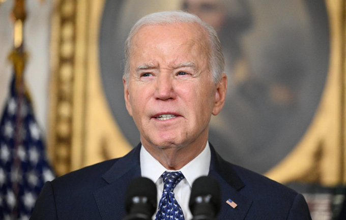 Tổng thống Mỹ Joe Biden phát biểu tại Nhà Trắng ngày 8/2. Ảnh: AFP