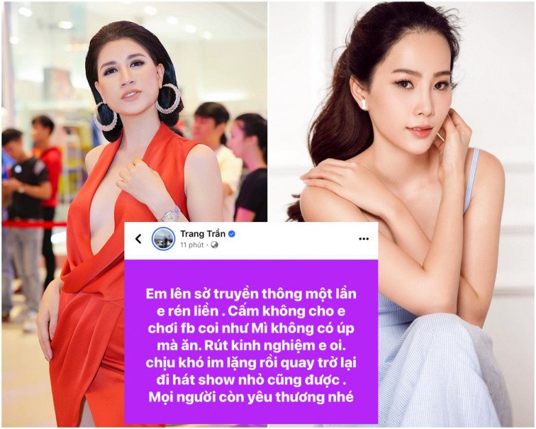 Trang Trần đưa ra lời khuyên khi thấy đàn em bị kiến nghị chặn tài khoản Facebook và TikTok.