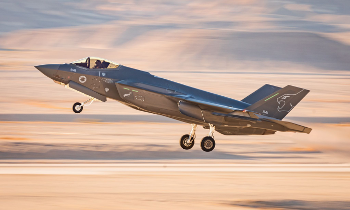 Tiêm kích F-35 Israel cất cánh trong cuộc tập trận tháng 10/2021. Ảnh: IDF