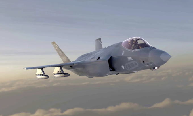 Tiêm kích F-35 mang tên lửa Mako. Đồ họa: Lockheed Martin