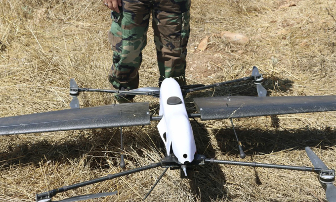 Drone của Hezbollah trong cuộc diễn tập ở miền nam Lebanon tháng 6/2023. Ảnh: Hezbollah