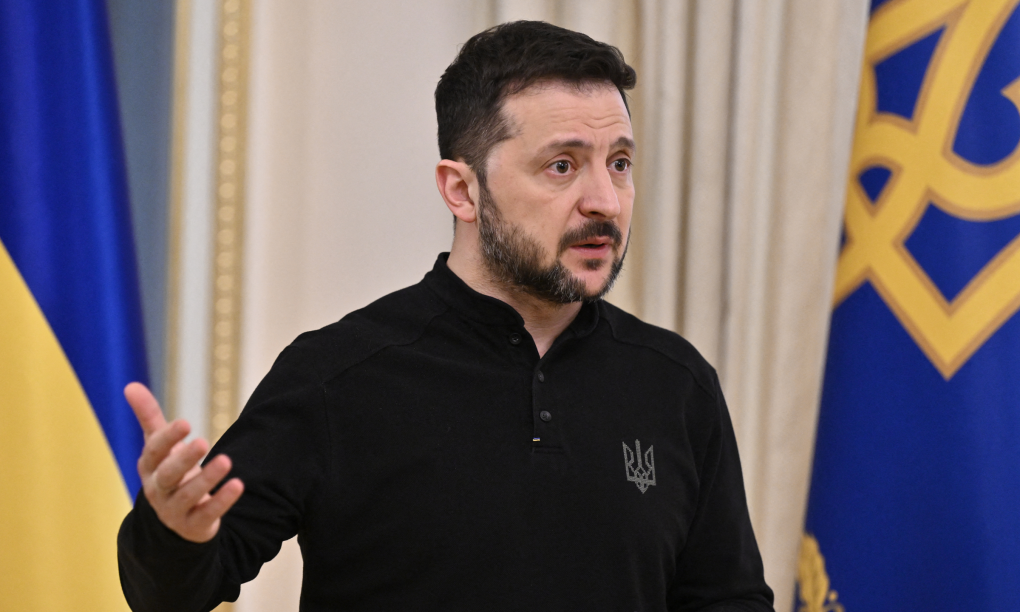 Tổng thống Zelensky phát biểu trong cuộc họp báo tại Kiev hôm 28/3. Ảnh: AFP