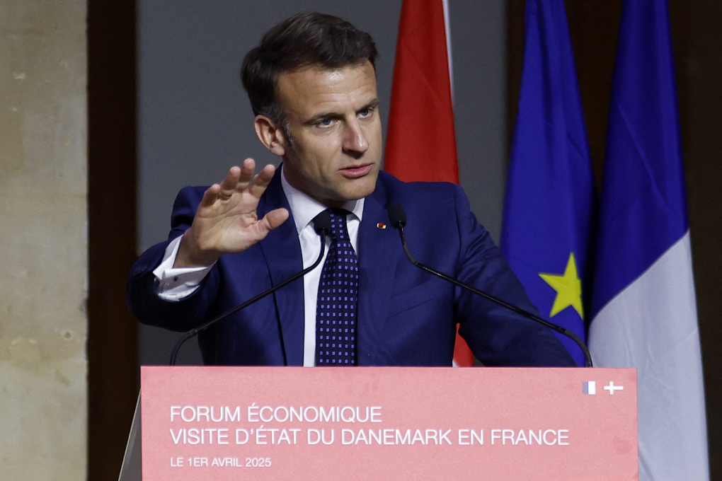 Tổng thống Pháp Emmanuel Macron phát biểu tại Paris ngày 1/4. Ảnh: AFP