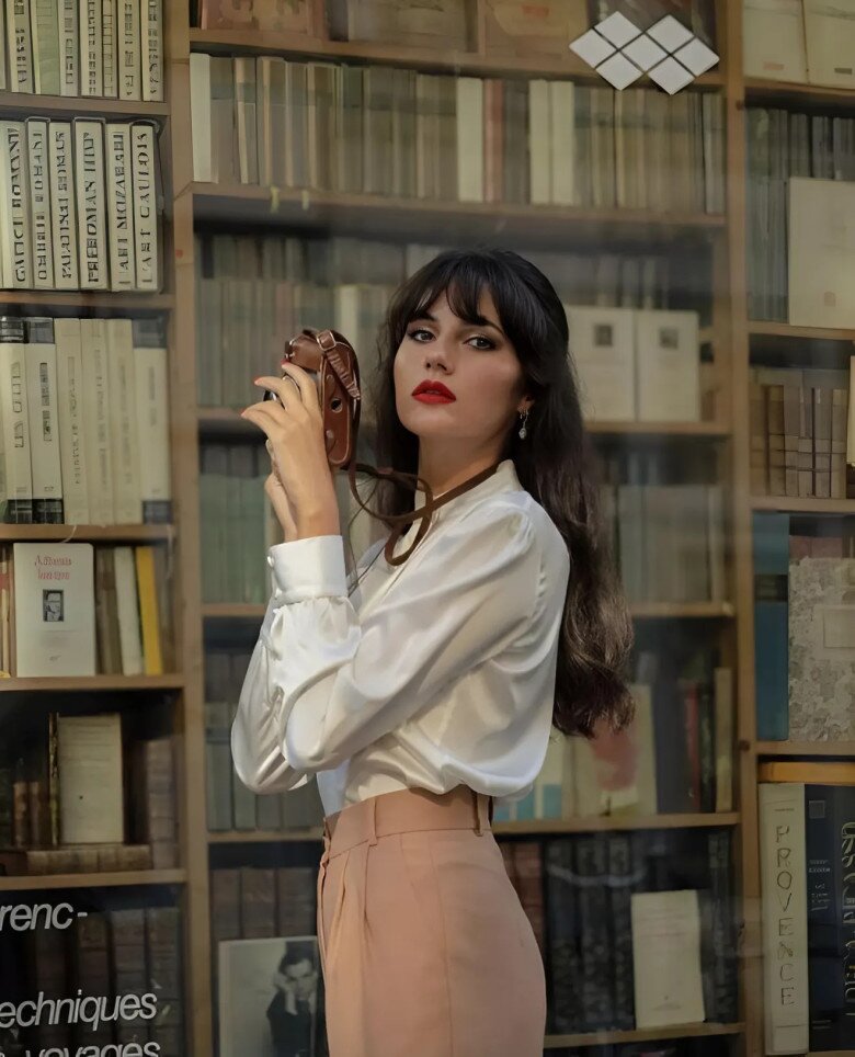 Chiếc quần màu trà sữa cũng rất hợp để phối cùng áo sơ mi trắng, tôn lên vẻ dịu dàng, thanh lịch.