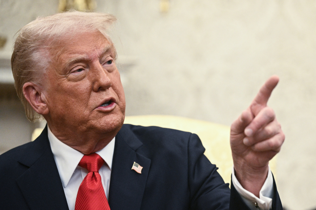 Tổng thống Mỹ Donald Trump tại Phòng Bầu dục ngày 14/4. Ảnh: AFP
