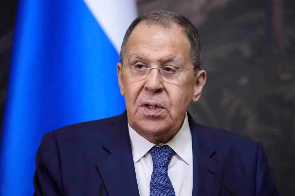 Ngoại trưởng Nga Sergey Lavrov tại một cuộc họp báo ở Moskva ngày 3/4. Ảnh: AFP