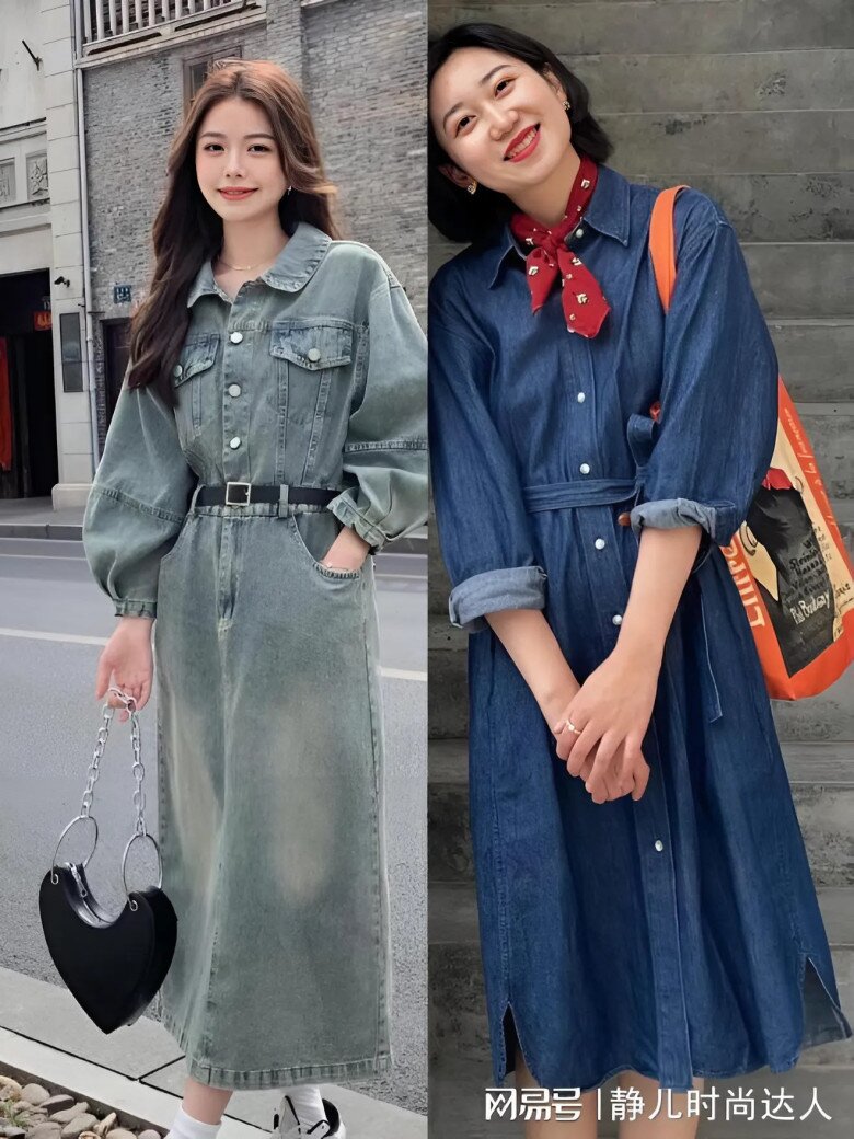 Chất denim cá tính kết hợp với dáng váy cổ điển tạo nên phong cách năng động, phóng khoáng nhưng vẫn đầy nữ tính, lý tưởng cho những buổi dạo phố.