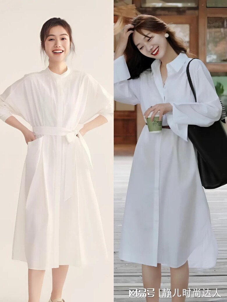 Chiếc váy sơ mi trắng nhẹ nhàng, tinh giản như thổi làn gió mát lành vào mùa hè, tôn lên nét đẹp thuần khiết và thanh lịch tự nhiên.