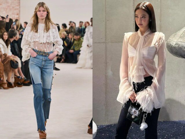 Chất liệu ren và chi tiết bèo nhún chính là chìa khóa tạo nên vẻ ngoài mềm mại, nữ tính nhưng không kém phần sang trọng. Khi được xử lý tinh tế, những thiết kế này không hề sến mà còn giúp tổng thể trang phục trở nên bay bổng, nổi bật và phù hợp với nhiều phong cách khác nhau.