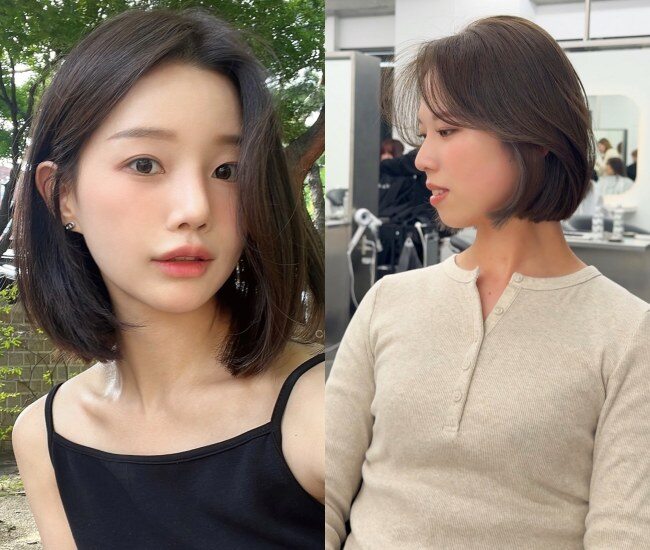 Tóc bob đuôi cụp giúp ôm gọn gương mặt, tạo hiệu ứng thon gọn rõ rệt. Kiểu tóc này mang lại vẻ ngoài trẻ trung, năng động, đặc biệt phù hợp mùa hè nhờ sự gọn nhẹ, dễ chăm sóc mà vẫn giữ được nét nữ tính.