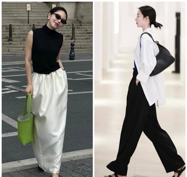 Đen trắng tuy là màu trúng tính nhưng phối không tinh tế dễ khiến bản thân trông nhàm chán và nặng nề.