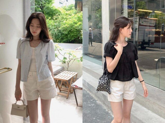 Quần short giúp ăn gian chiều cao nhanh chóng nhờ thiết kế ngắn, làm lộ nhiều phần chân hơn. Khi chọn quần cạp cao, hiệu ứng kéo dài chân càng rõ. Phối cùng áo gọn gàng sẽ giúp tổng thể cân đối, phù hợp cho những ngày Hè cần sự thoải mái.