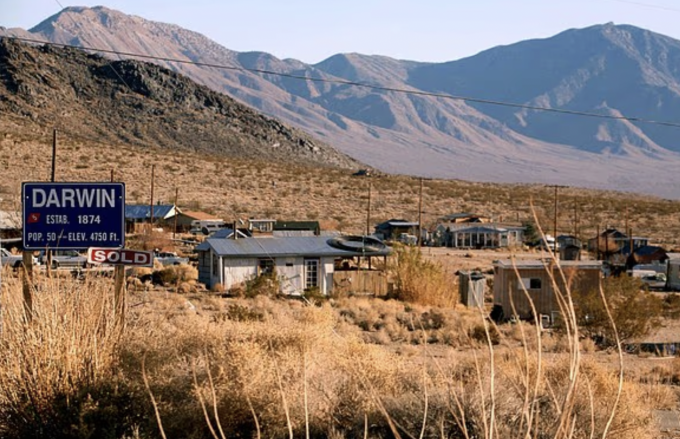 Thị trấn Darwin, bang California, Mỹ. Ảnh: Daily Mail