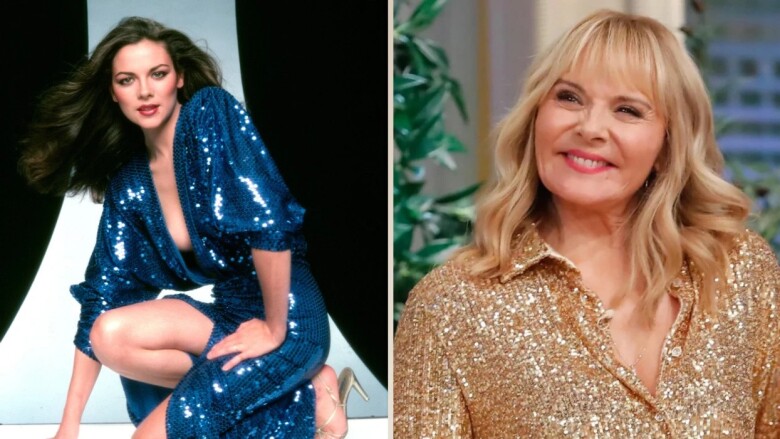 Diễn viên Kim Cattrall khi còn trẻ và hiện tại.