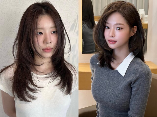 Tóc layer đuôi cụp giúp ôm gọn phần cằm và má, tạo cảm giác gương mặt nhỏ hơn. Phần layer nhẹ tăng độ tự nhiên, trong khi đuôi cụp mang lại nét thanh lịch, dễ ứng dụng, phù hợp với nhiều phong cách khác nhau.