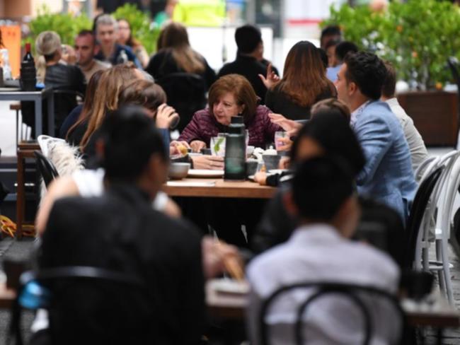 An outside dining area in Melbourne, Victoria (file)