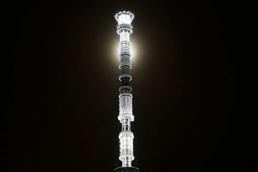 Moon behind Tokyo Skytree 