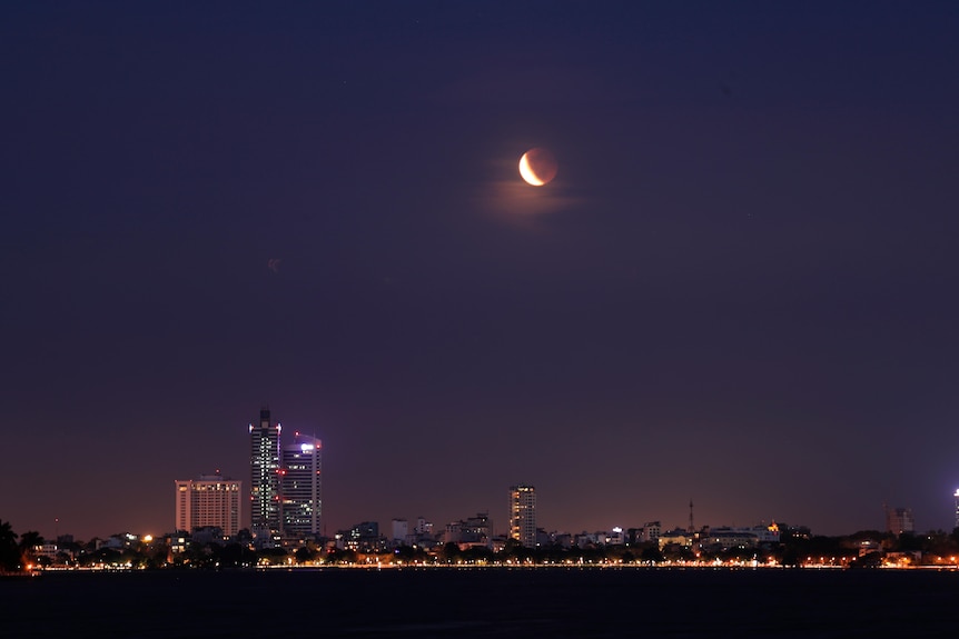 A blood moon over Hanoi, Vietnam