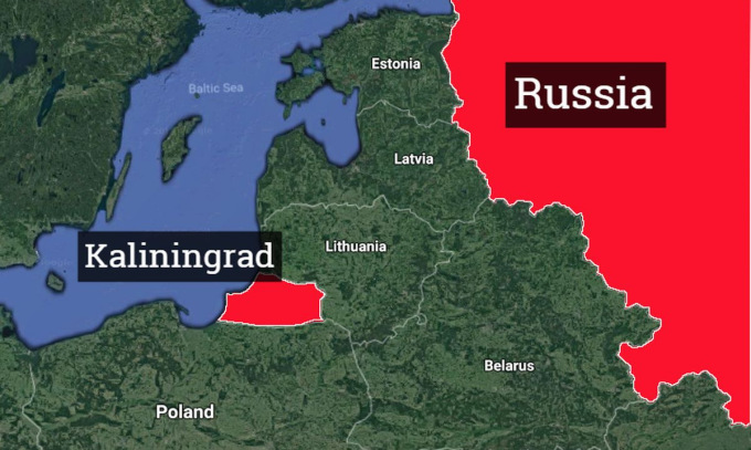 Vị trí vùng lãnh thổ Kaliningrad của Nga. Đồ họa: Google Maps.
