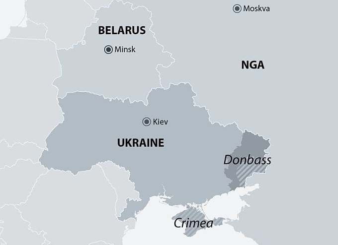 Vị trí của Belarus, Nga và Ukraine. Đồ họa: DW.