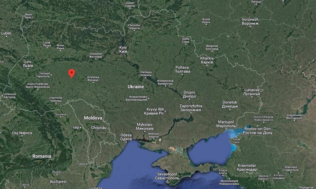 Vị trí thành phố Khmelnitsky ở miền tây Ukraine. Đồ họa: Google Maps