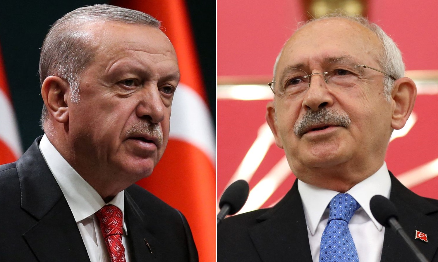 Tổng thống Erdogan (trái) và ứng viên đảng CHP  Kemal Kilicdaroglu. Ảnh: CNN