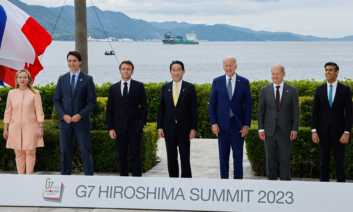 Lãnh đạo các nước G7 tại Hiroshima, Nhật Bản ngày 20/5. Ảnh: AFP