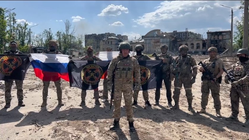 Yevgeny Prigozhin, ông chủ Wagner, trong video ngày 20/5 tuyên bố lực lượng dưới quyền đã kiểm soát hoàn toàn Bakhmut. Ảnh chụp màn hình