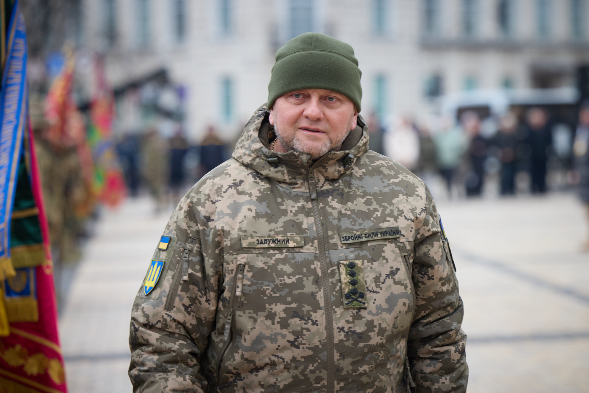 Tư lệnh quân đội Ukraine Valeriy Zaluzhnyi ở thủ đô Kiev ngày 24/2. Ảnh: AFP